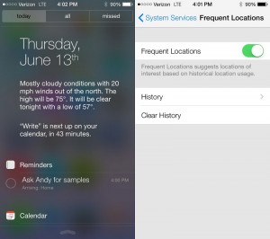 iOS 7 Notification Center